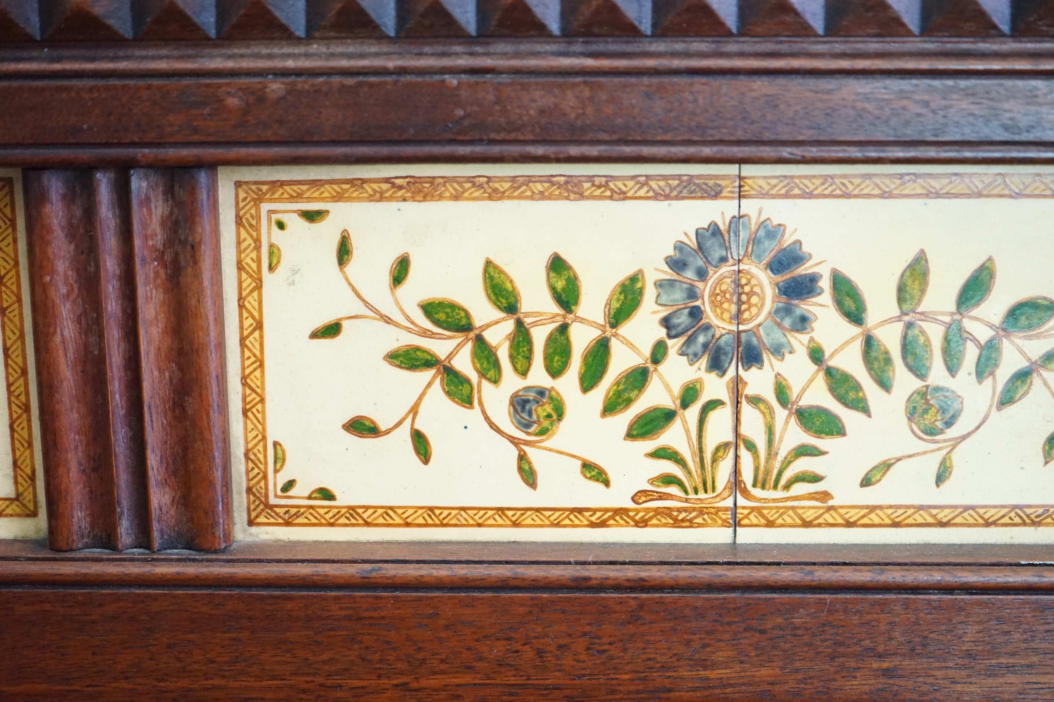 A Victorian Aesthetic Period walnut fall front desk attributed to Bruce James Talbert (1838-1881)